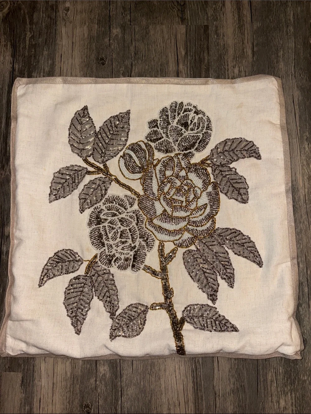Discontinued Pier one beaded throw pillow cover